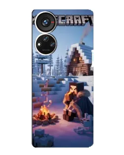 Чохол для ZTE Blade V40s з картинкою «Зимовий Minecraft»