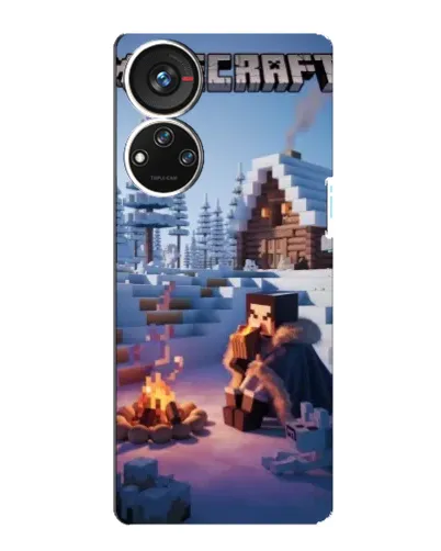 Чохол для ZTE Blade V40s з картинкою «Зимовий Minecraft»