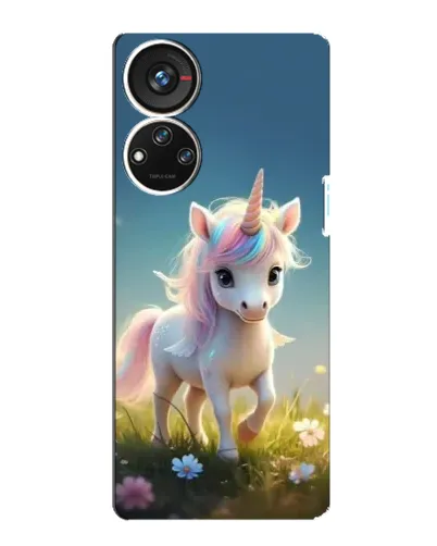 Чехол для ZTE Blade V40s с картинкой «Единорог на поляне»