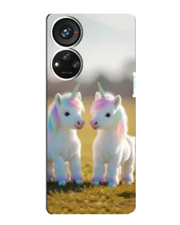 Чехол для ZTE Blade V40s с картинкой «Пара единорогов»