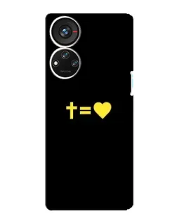 Чохол для ZTE Blade V40s з картинкою «Серце та Хрест»