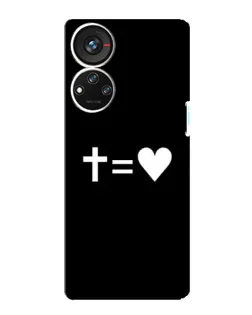 Чохол для ZTE Blade V40s з картинкою «Хрест та Серце»