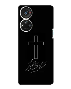 Чохол для ZTE Blade V40s з картинкою «Графічний хрест Jesus»