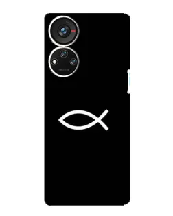 Чохол для ZTE Blade V40s з картинкою «Символ риби Jesus»