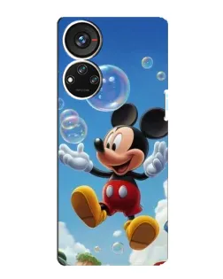 Чехол для ZTE Blade V40s с картинкой «Mickey и мыльные пузыри»