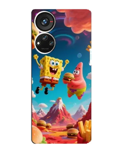 Чехол для ZTE Blade V40s с картинкой «Космический фастфуд»