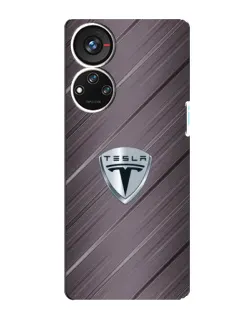 Чехол для ZTE Blade V40s с картинкой «Металлическая текстура Tesla»