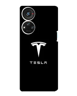 Чехол для ZTE Blade V40s с картинкой «Tesla White Logo»