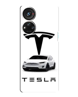 Чехол для ZTE Blade V40s с картинкой «Tesla White Style»