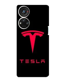 Чехол для ZTE Blade V40s с картинкой «Tesla Red Logo»