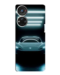 Чехол для ZTE Blade V40s с картинкой «Tesla в неоне»