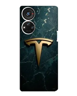 Чехол для ZTE Blade V40s с картинкой «Мраморная Tesla Gold»