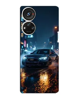 Чехол для ZTE Blade V40s с картинкой «Ночной город и Audi»