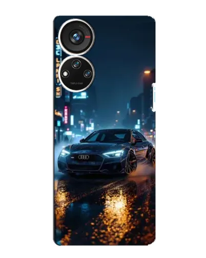 Чехол для ZTE Blade V40s с картинкой «Ночной город и Audi»