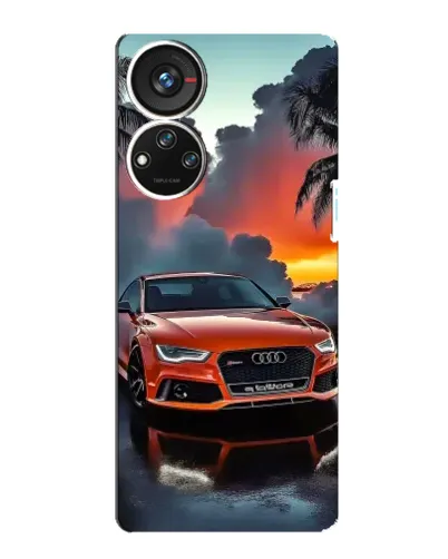 Чехол для ZTE Blade V40s с картинкой «Audi — закат»