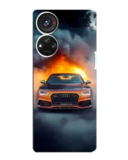 Чехол для ZTE Blade V40s с картинкой «Audi в огненном дыму»