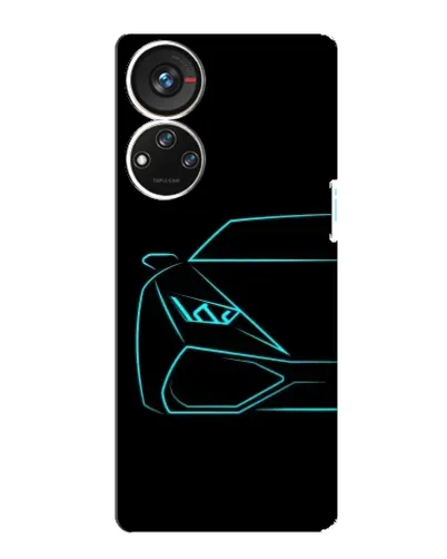 Чехол для ZTE Blade V40s с картинкой «Голубой силуэт Lamborghini» Чехол для ZTE Blade V40s с картинкой «Голубой силуэт Lamborghini»