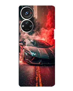 Чехол для ZTE Blade V40s с картинкой «Lamborghini красный дым»