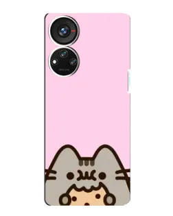 Чехол для ZTE Blade V40s с картинкой «Pusheen и печенье»