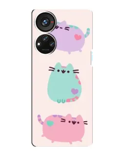 Чехол для ZTE Blade V40s с картинкой «Pusheen трио»