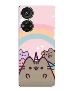 Чехол для ZTE Blade V40s с картинкой «Единорог Pusheen»