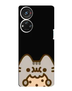 Чехол для ZTE Blade V40s с картинкой «Пушин на черном»