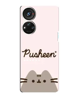 Чехол для ZTE Blade V40s с картинкой «Pusheen логотип»