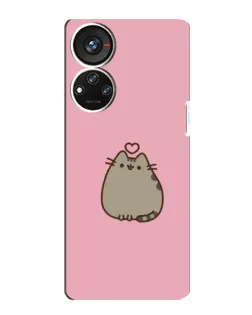 Чехол для ZTE Blade V40s с картинкой «Pusheen сердце»