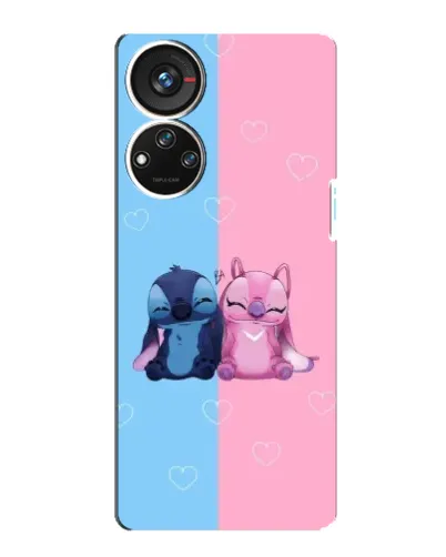 Чехол для ZTE Blade V40s с картинкой «Stitch и Angel Love»