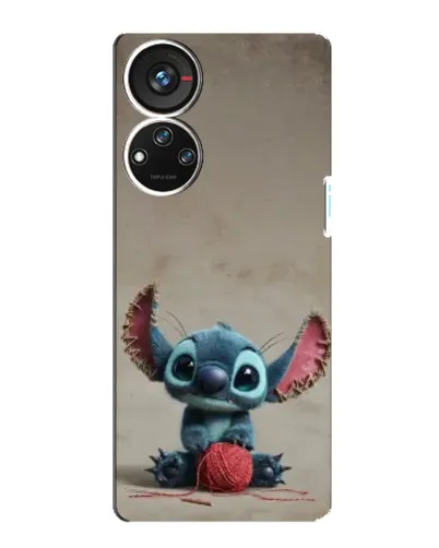 Чехол для ZTE Blade V40s с картинкой «Стич на коричневом фоне»