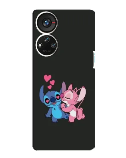 Чехол для ZTE Blade V40s с картинкой «Анжел целует Стича»
