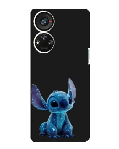 Чехол для ZTE Blade V40s с картинкой «Стич на черном»