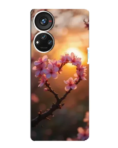 Чохол для ZTE Blade V40s з картинкою «Рожевий цвіт сердечко на тлі заходу» Чохол для ZTE Blade V40s з картинкою «Рожевий цвіт сердечко на тлі заходу»