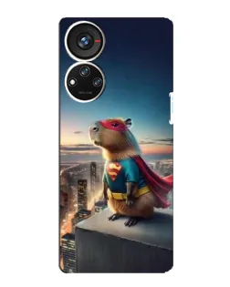 Чехол для ZTE Blade V40s с картинкой «Капи-мен супергерой»