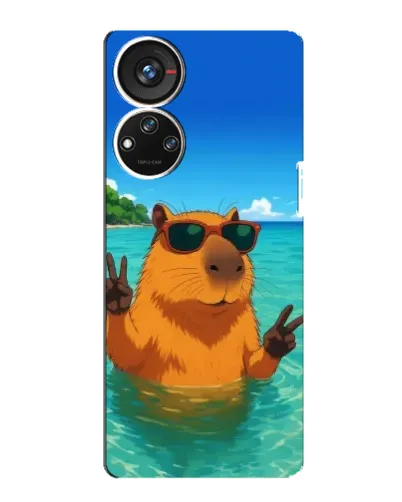Чехол для ZTE Blade V40s с картинкой «Морская капибара»