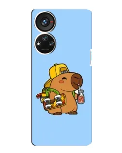 Чехол для ZTE Blade V40s с картинкой «Капибара на скейте»