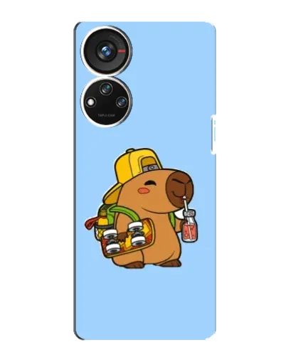 Чехол для ZTE Blade V40s с картинкой «Капибара на скейте»