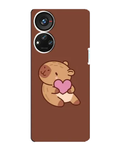 Чехол для ZTE Blade V40s с картинкой «Капибара с сердцем»