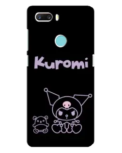 Чехол для ZTE Z18 Mini с картинкой «Kuromi — черный минимализм»