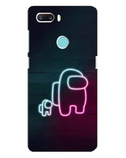 Чехол для ZTE Z18 Mini с картинкой «Among Us неон-арт»