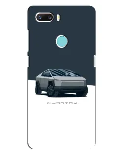 Чохол для ZTE Z18 Mini з картинкою «Сріблястий Cybertruck Tesla»
