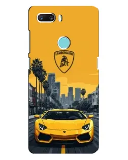 Чохол для ZTE Z18 Mini з картинкою «Жовтий Lamborghini місто»