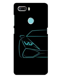 Чохол для ZTE Z18 Mini з картинкою «Блакитний силует Lamborghini»
