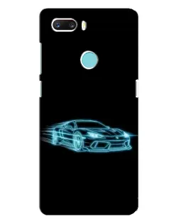 Чохол для ZTE Z18 Mini з картинкою «Неоновий контур Lamborghini»