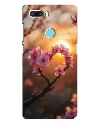 Чехол для ZTE Z18 Mini с картинкой «Розовый цвет сердце на фоне заката»