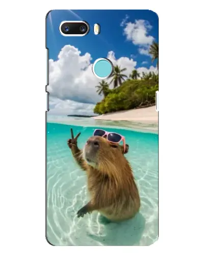 Чехол для ZTE Z18 Mini с картинкой «Капибара на море»