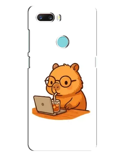 Чехол для ZTE Z18 Mini с картинкой «Капибара с ноутбуком»