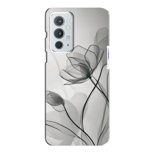 Чехол с принтом «Черные цветы» для OnePlus 9RT