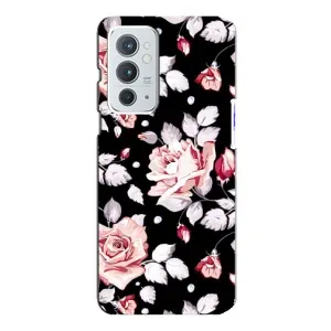 Чехлы с Цветами для OnePlus 9RT (VPrint) (Цветочки на черном)