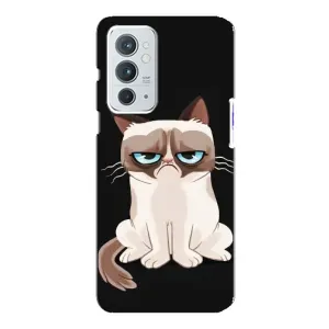 Чехол с принтом для OnePlus 9RT (AlphaPrint) Модные коты (Грустный кот)